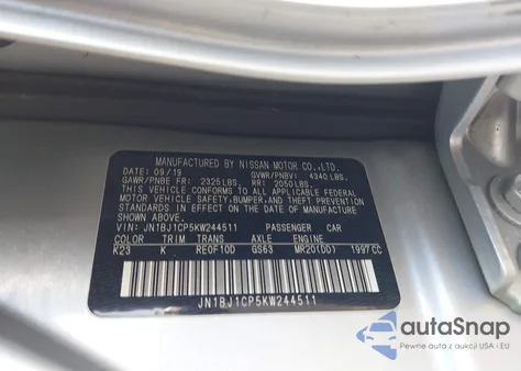 2019 Nissan Rogue Sport Sv из США, поврежденный, VIN JN1BJ1CP5KW244511